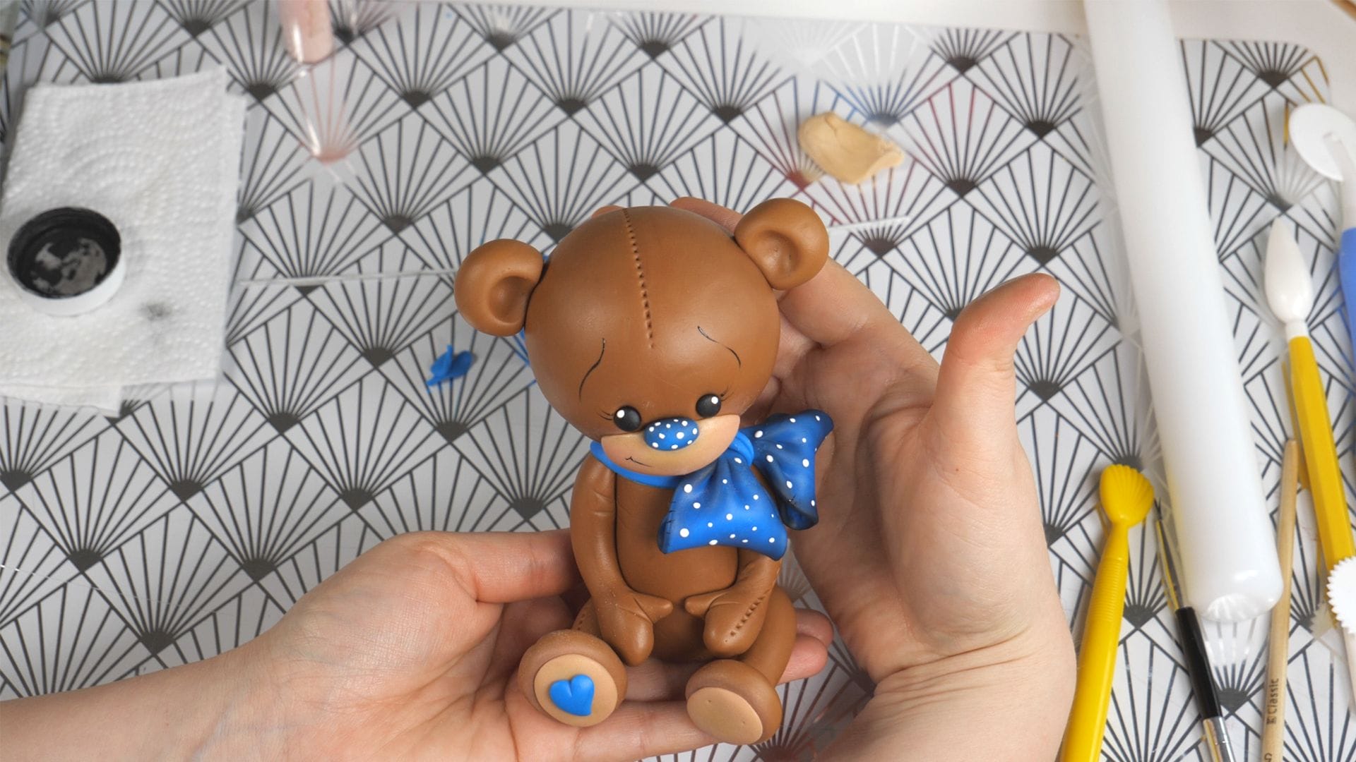 Teddy bear With Blue Ribbon 5