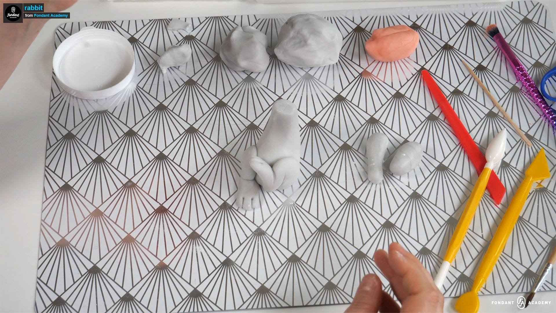 Rabbit With Big Ears - Fondant Cake Topper Tutorial 2