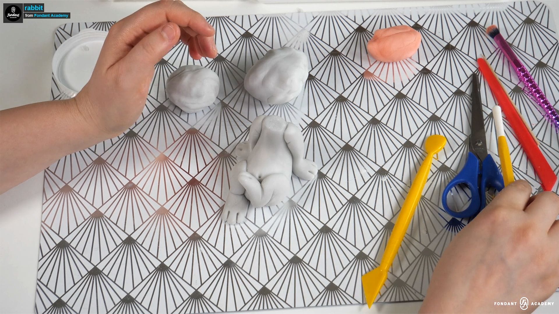 Rabbit With Big Ears – Fondant Cake Topper Tutorial 3