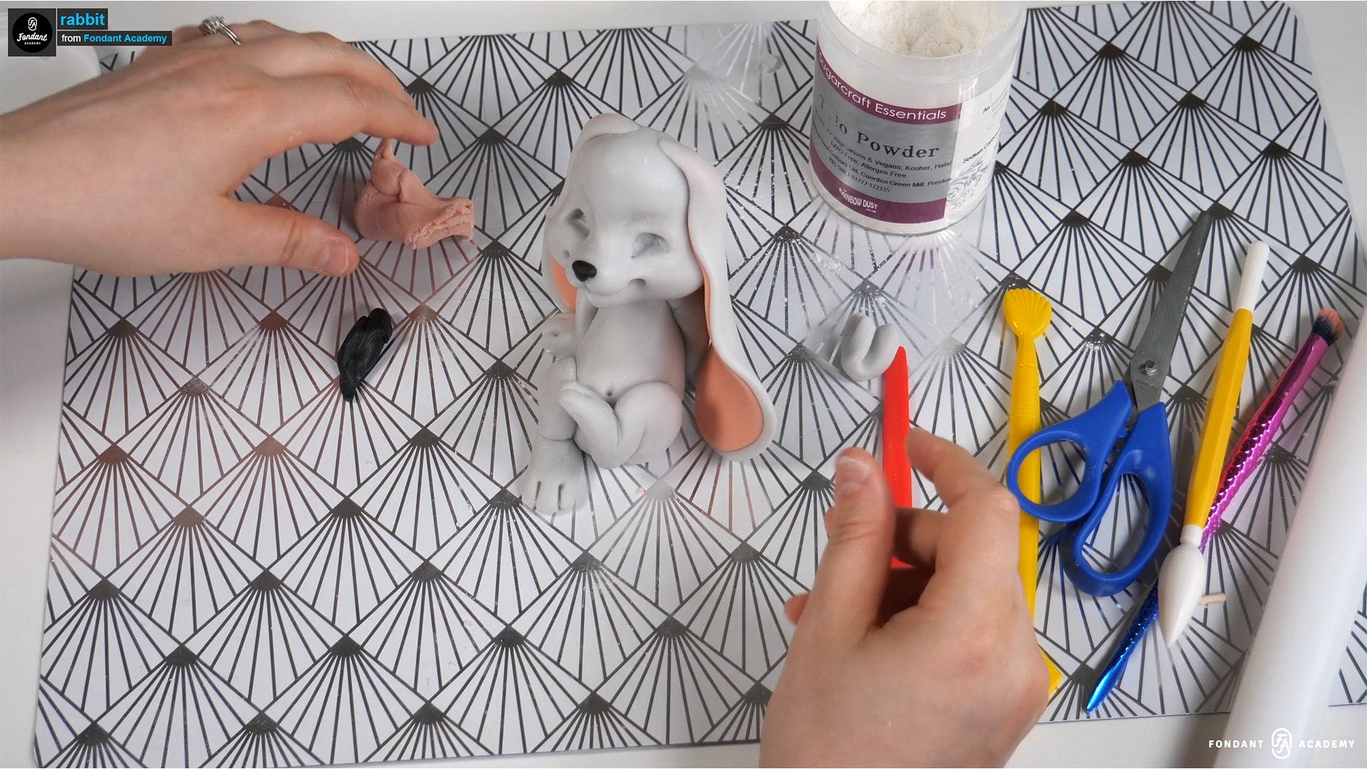 Rabbit With Big Ears – Fondant Cake Topper Tutorial 4