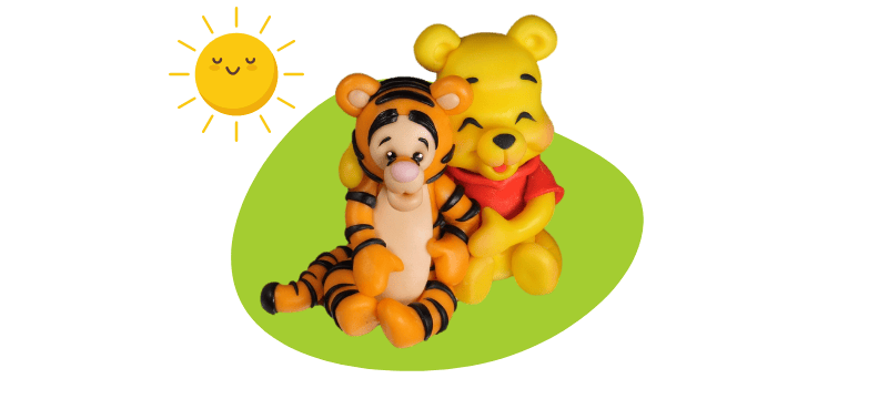 baby tigger and winnie the pooh fondant cake toppers