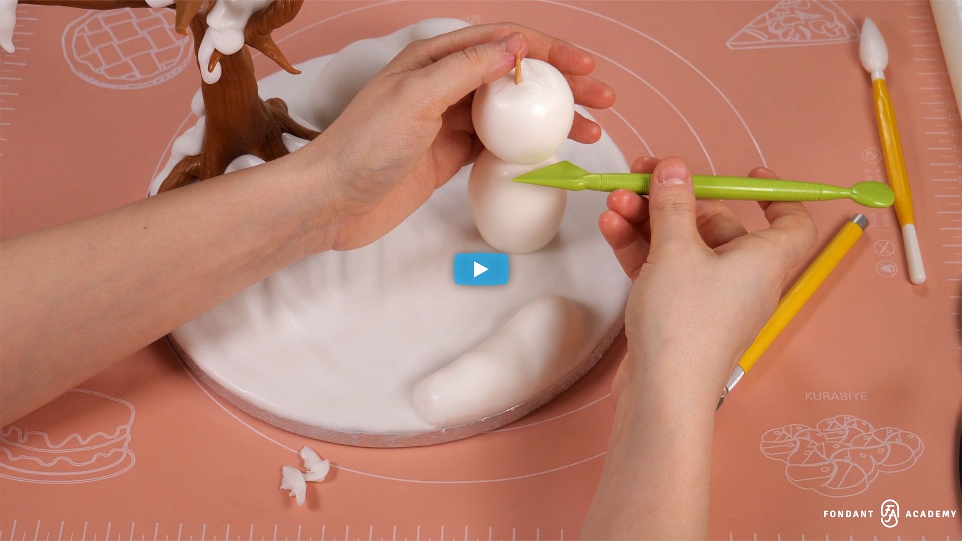 Snowman 2- Fondant Cake Topper Tutorial 3