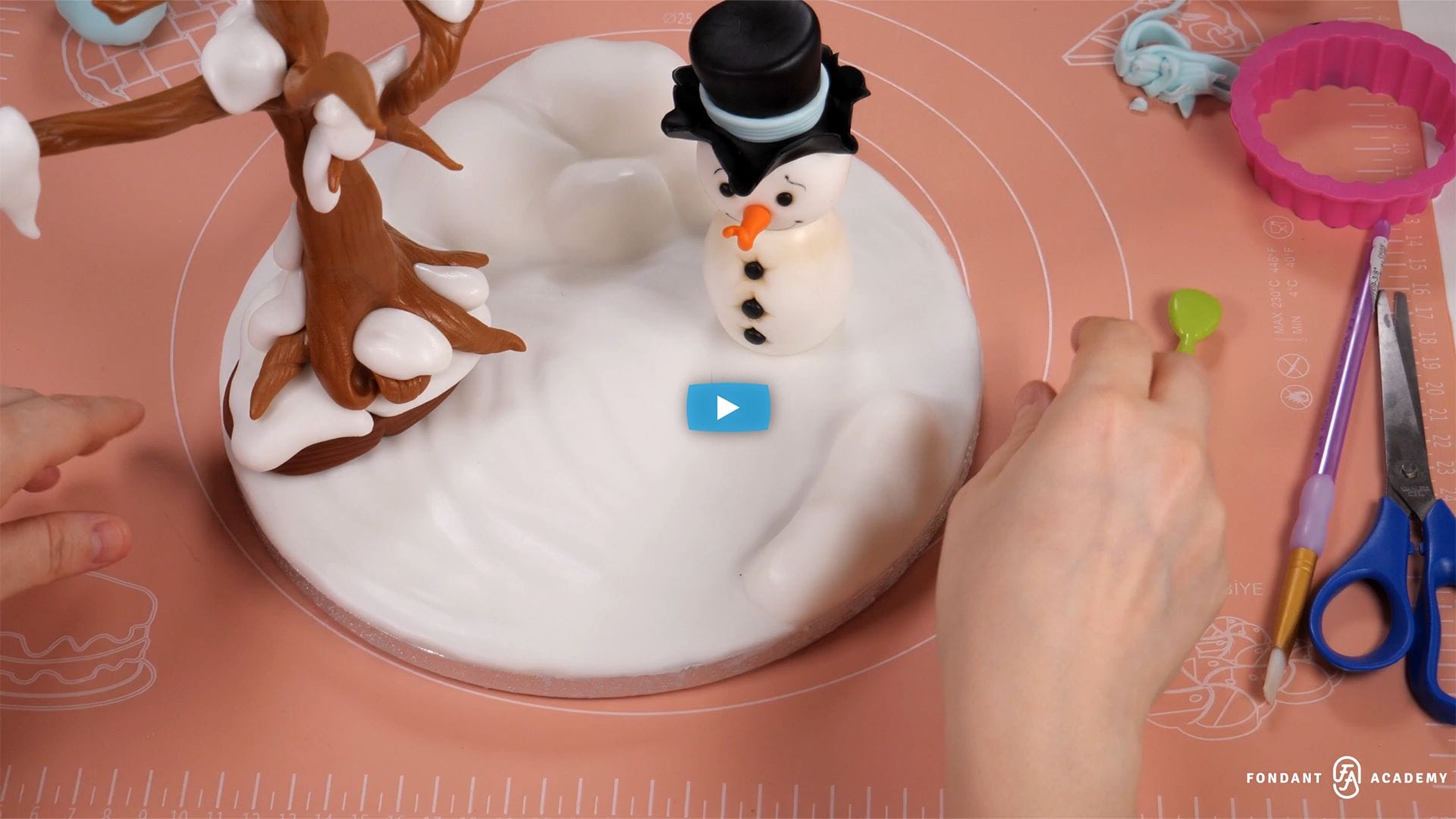 Snowman 2- Fondant Cake Topper Tutorial 4