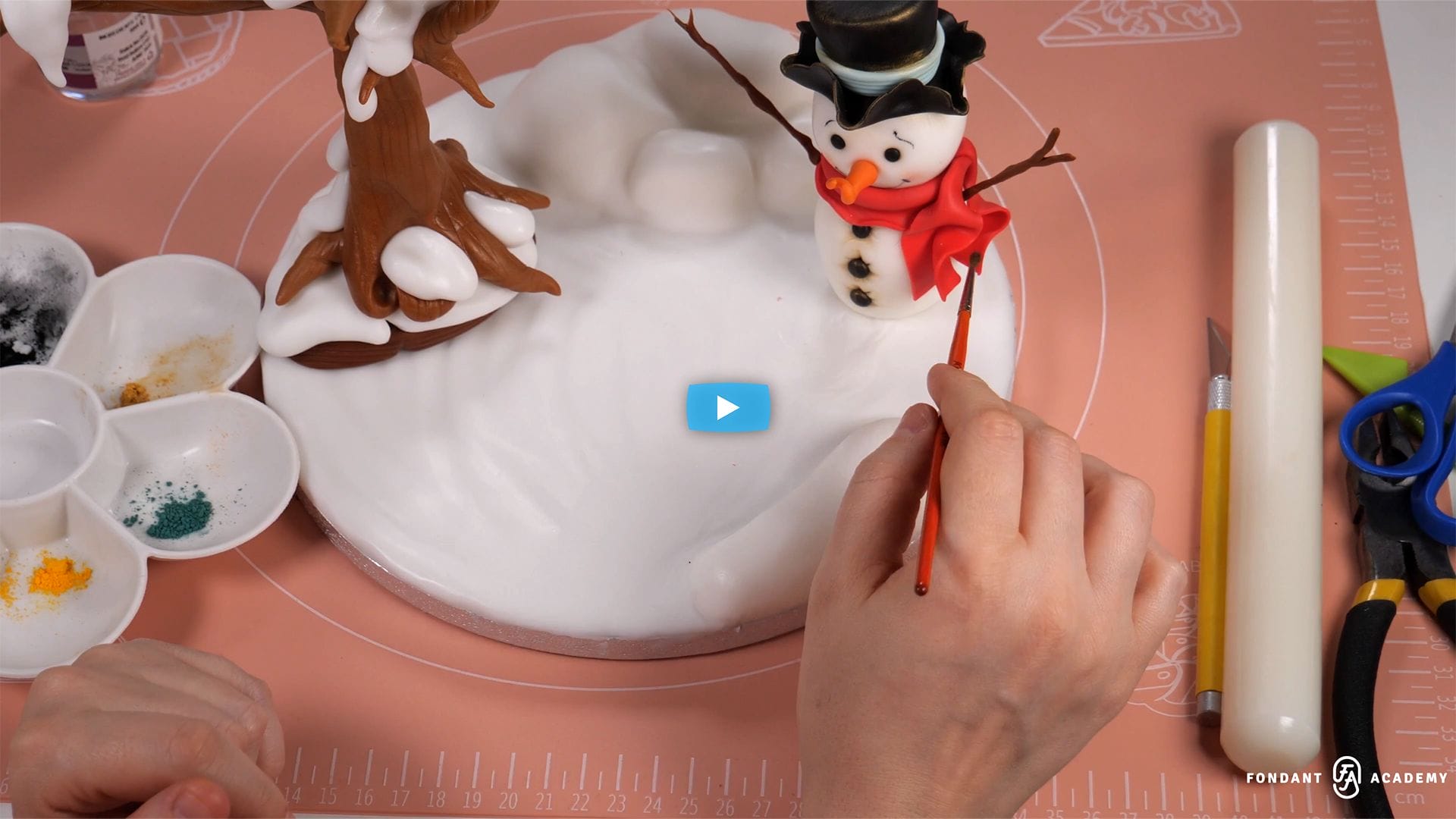 Snowman 2- Fondant Cake Topper Tutorial 5