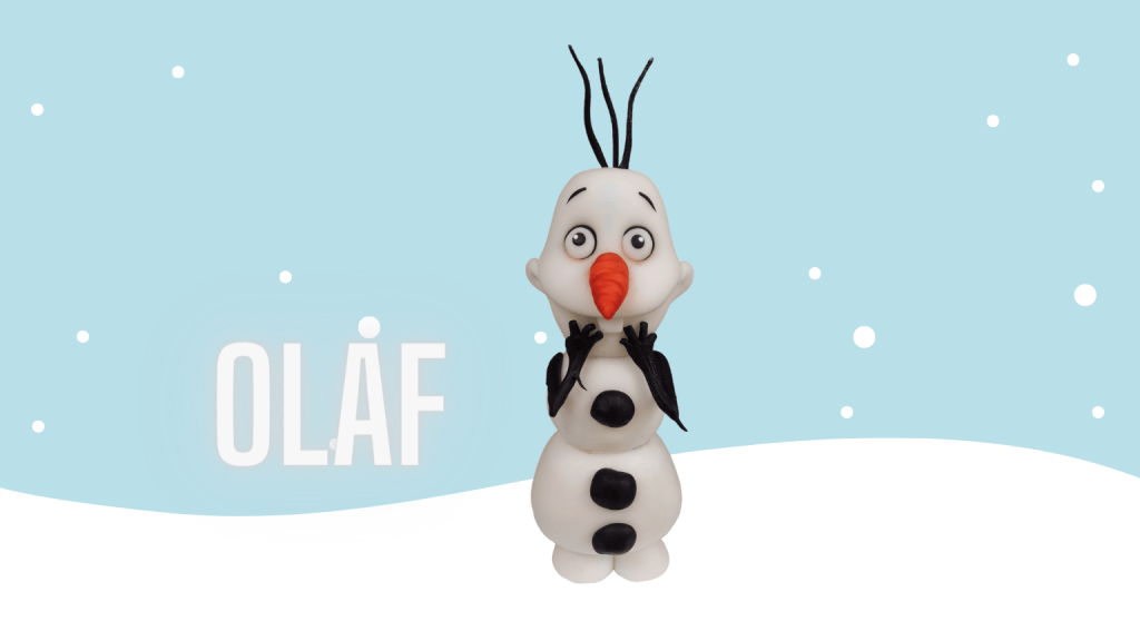 Olaf from Frozen movie fondant cake topper video tutorial
